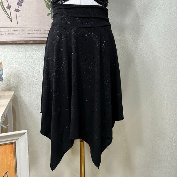 Y2k Black Glitter Fairy Skirt Balletcore Dark Coquette Party Whimsigoth XS S - Picture 2 of 8